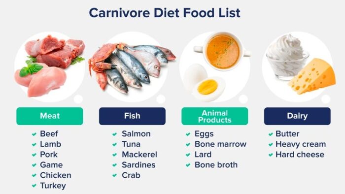 Carnivore diet food list