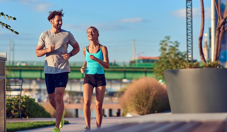 Couple running