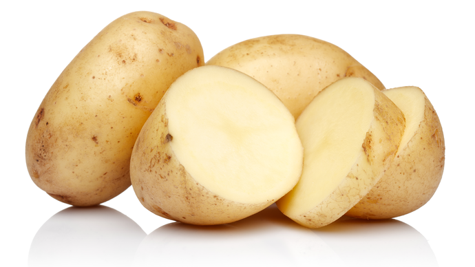 Sliced potatoes