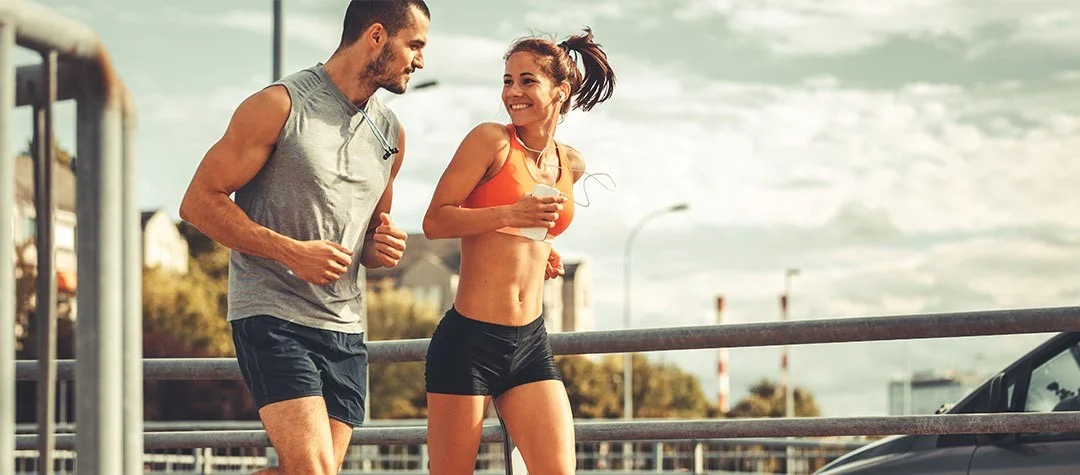 Couple running