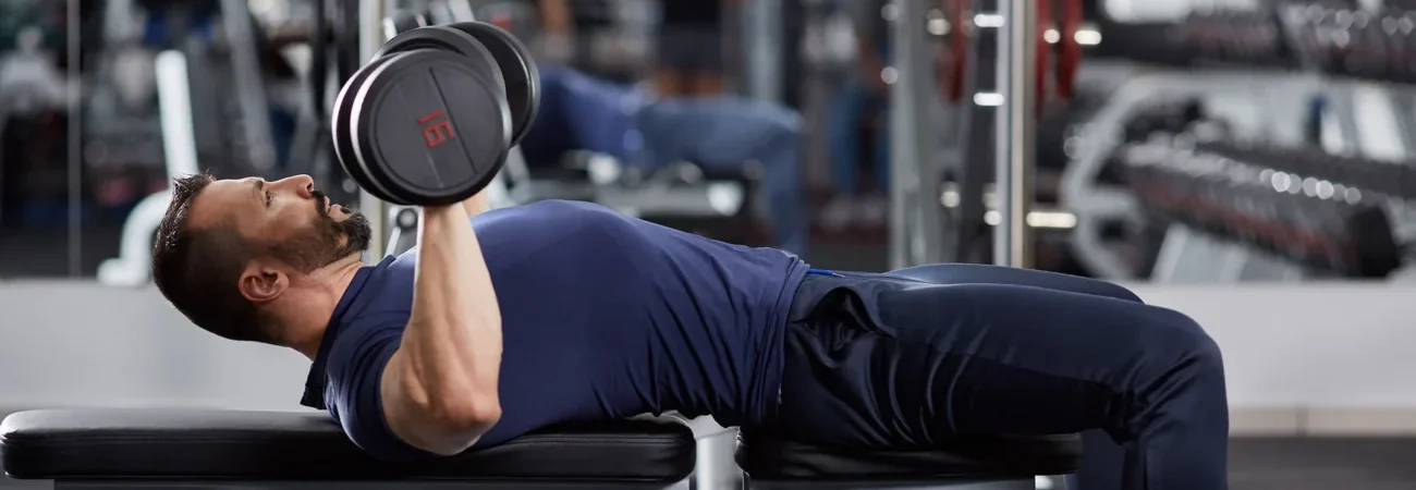 Chest exercises with dumbbells
